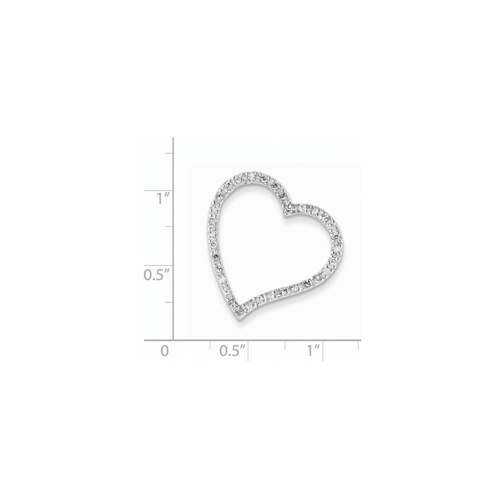 14K Weißgold Echt Diamant Herz Anhänger