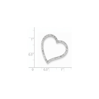 14K Weißgold Echt Diamant Herz Anhänger
