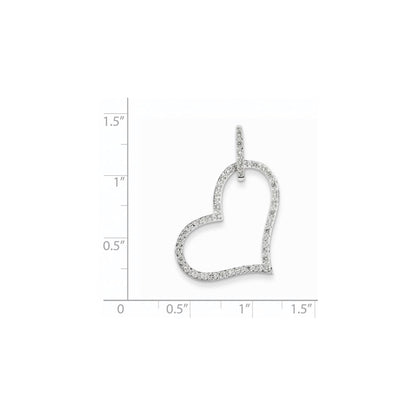 14 K Weißgold Herz-Anhänger mit echtem Diamant