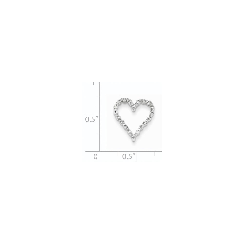 14K Weißgold Echt Diamant Herz Anhänger