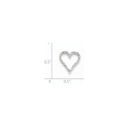 14K Weißgold Echt Diamant Herz Anhänger