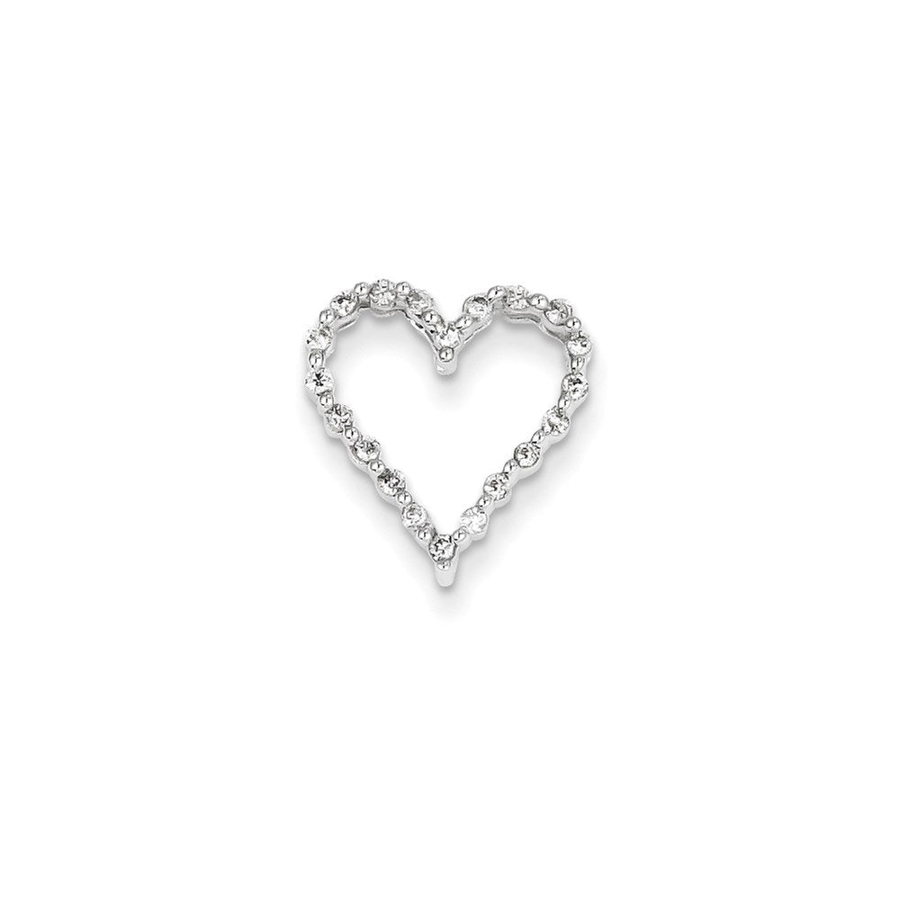 14K Weißgold Echt Diamant Herz Anhänger