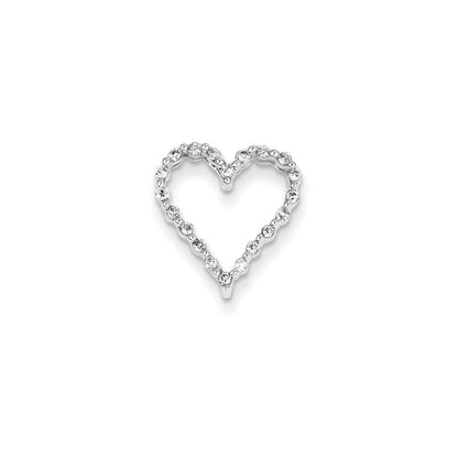 14K Weißgold Echt Diamant Herz Anhänger