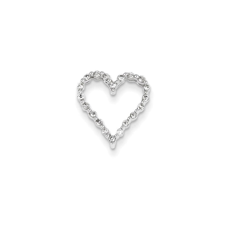 14K Weißgold Echt Diamant Herz Anhänger