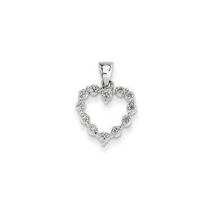 14K Weißgold Herzanhänger mit echtem Diamant