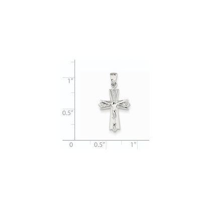 14K Weißgold Kruzifix-Anhänger mit echten Diamanten