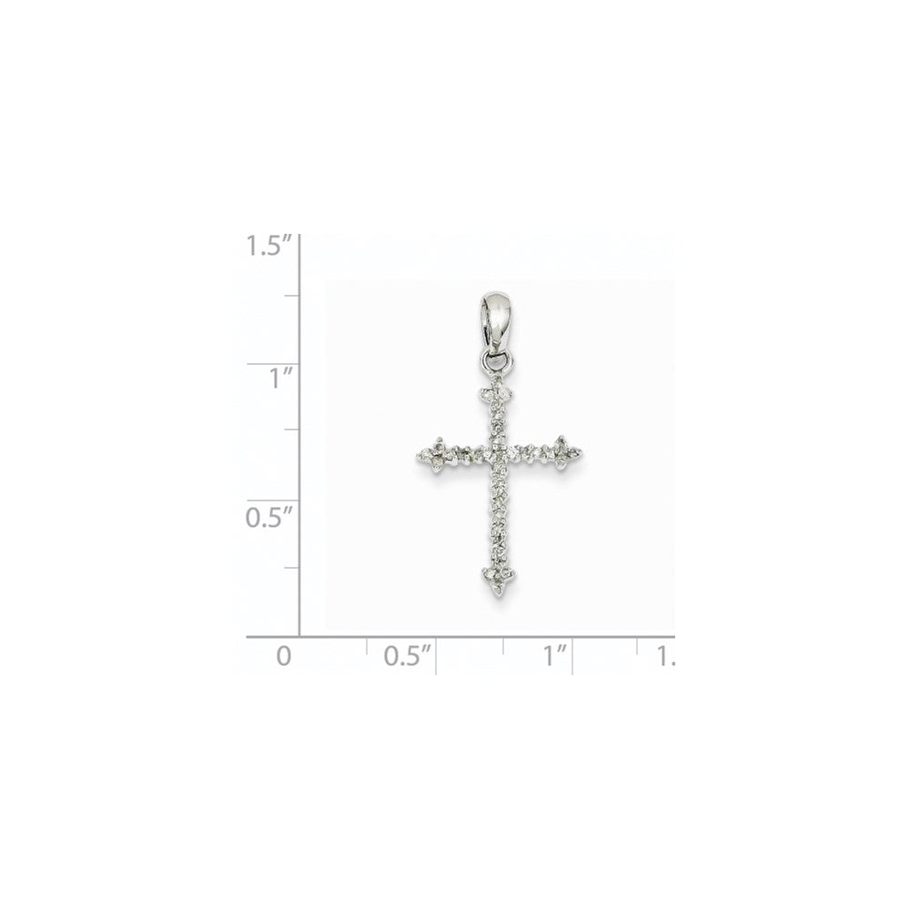 14K Weißgold Kreuzanhänger mit echten Diamanten