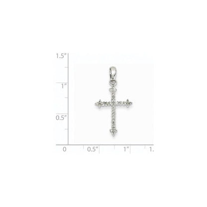 14K Weißgold Kreuzanhänger mit echten Diamanten