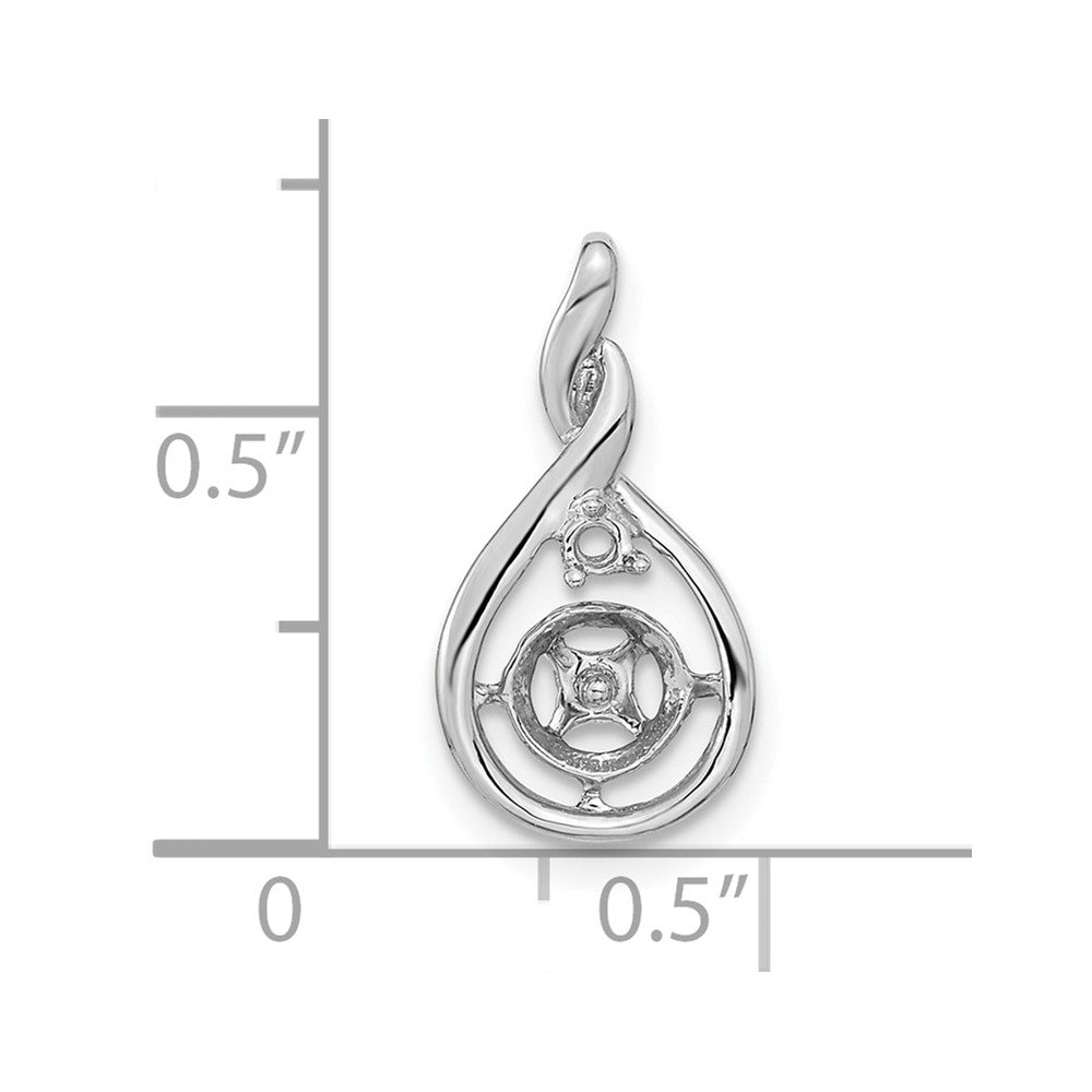 14K Weißgold Anhänger mit 7 mm weißer runder Süßwasser-Zuchtperle und echtem VS-Diamanten