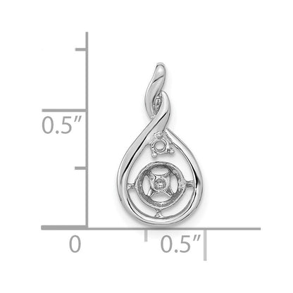 14K Weißgold Anhänger mit 7 mm weißer runder Süßwasser-Zuchtperle und echtem VS-Diamanten