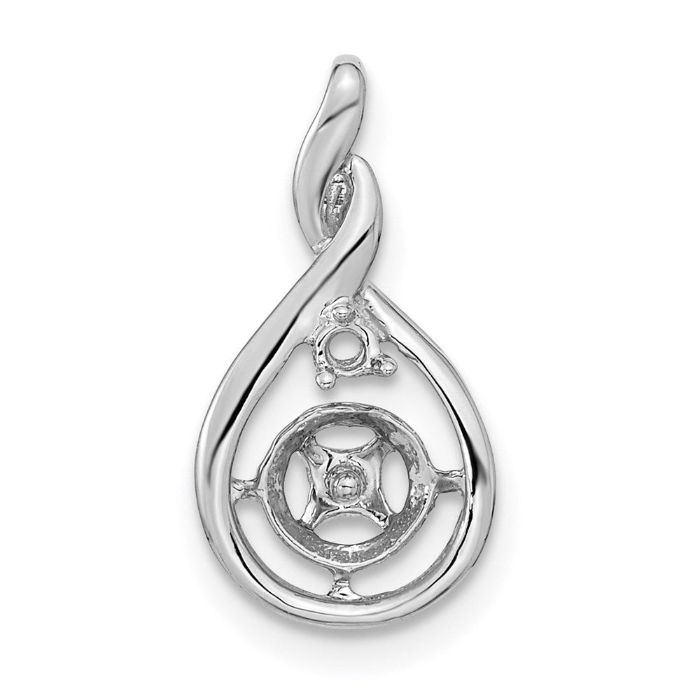 14K Weißgold Anhänger mit 7 mm weißer runder Süßwasser-Zuchtperle und echtem VS-Diamanten