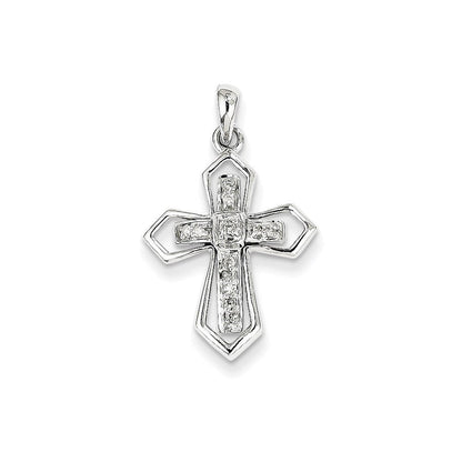 14K Weißgold Diamant-Anhänger in Kreuzform