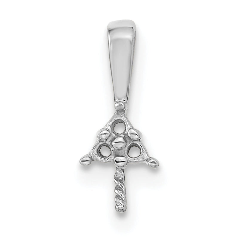 14K Weißgold 14K Weißgold 7mm Weiß Rund Süßwasser Zuchtperle Aa Diamant Anhänger