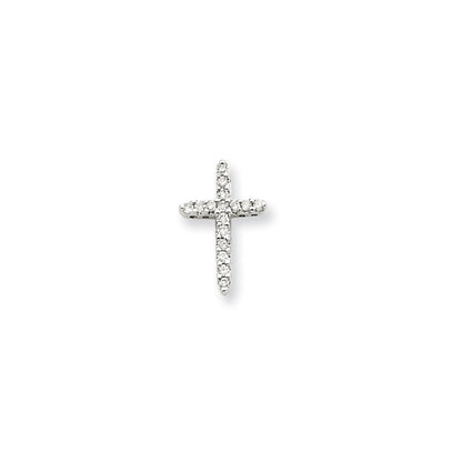 14K Weißgold Kreuzanhänger mit echten Diamanten