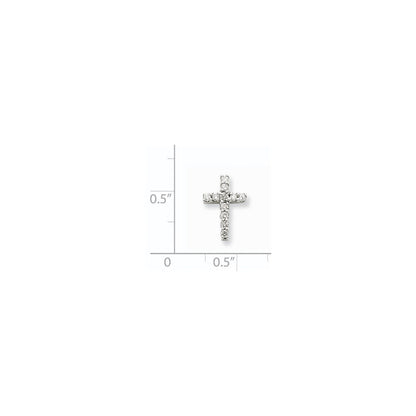 14K Weißgold Kreuz-Anhänger mit echten Diamanten