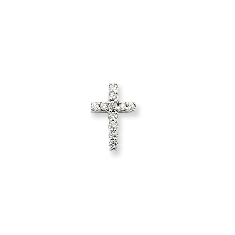 14K Weißgold Kreuz-Anhänger mit echten Diamanten