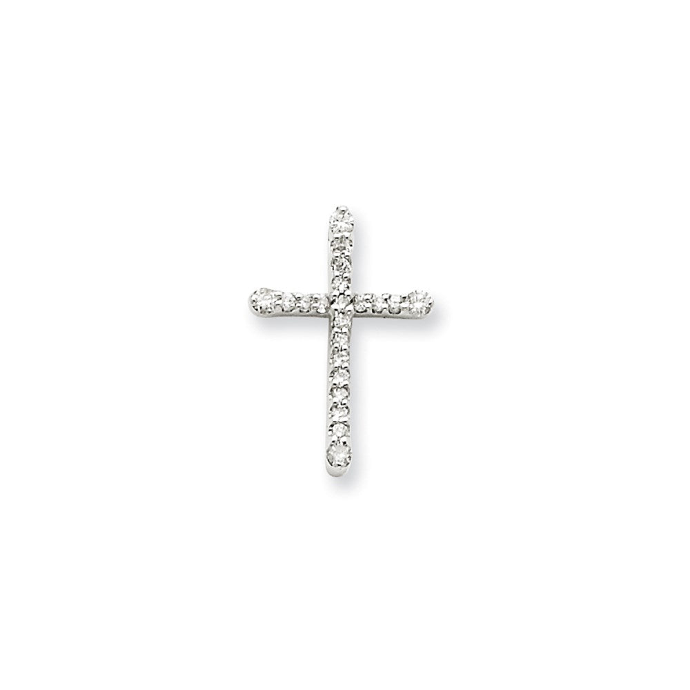 14K Weißgold Kreuzanhänger mit echten Diamanten