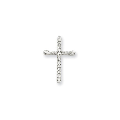 14K Weißgold Kreuzanhänger mit echten Diamanten