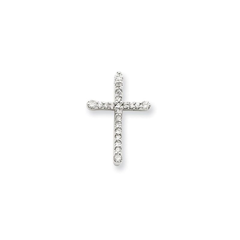 14K Weißgold Kreuzanhänger mit echten Diamanten