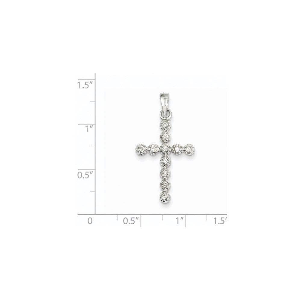 14K Weißgold Diamant-Kreuz