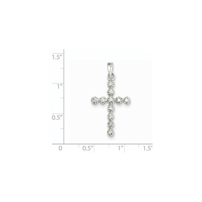 14K Weißgold Diamant-Kreuz