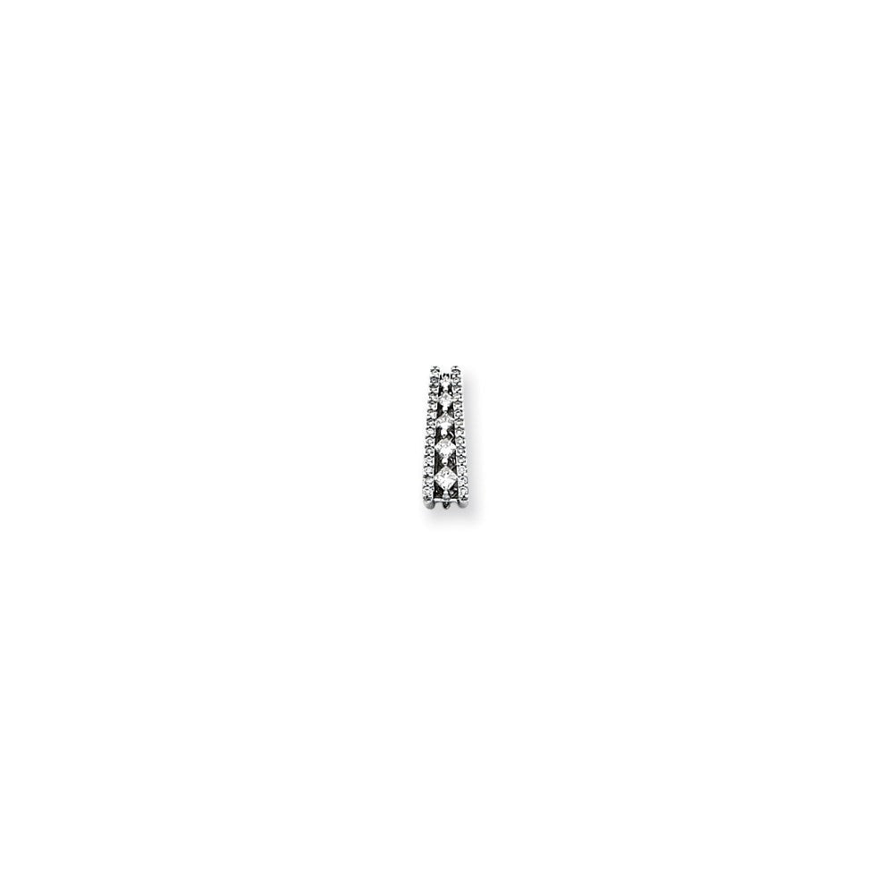 14K Weißgold Anhänger mit echten Diamanten im Verlauf
