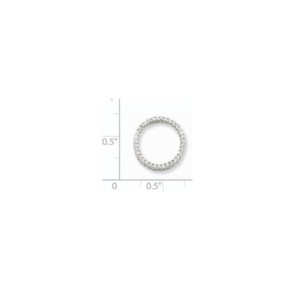 14K Weißgold Kreisanhänger mit echten Diamanten