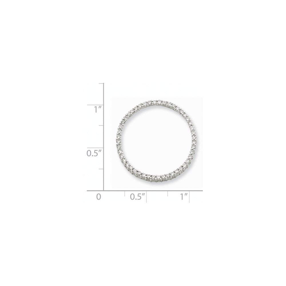 14K Weißgold Kreisanhänger mit echten Diamanten