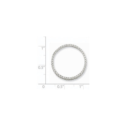 14K Weißgold Kreisanhänger mit echten Diamanten