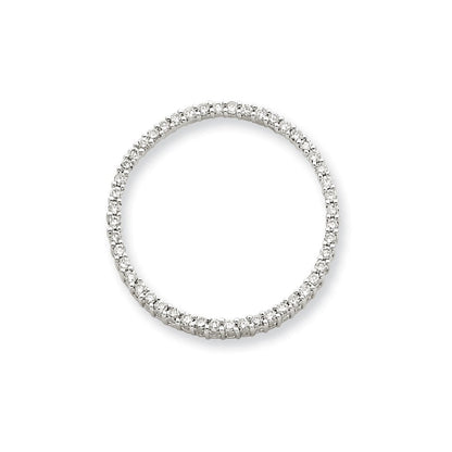 14K Weißgold Kreisanhänger mit echten Diamanten
