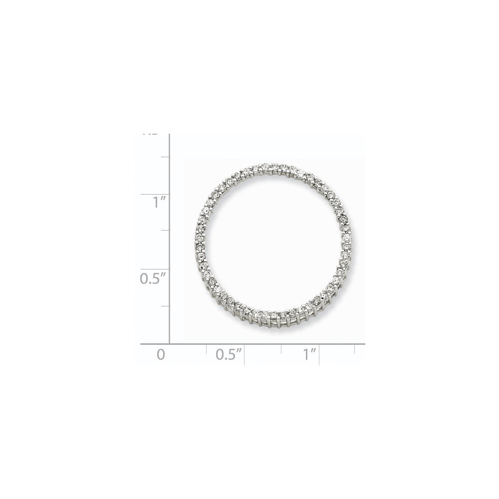 14K Weißgold Kreis-Anhänger mit echtem Diamant