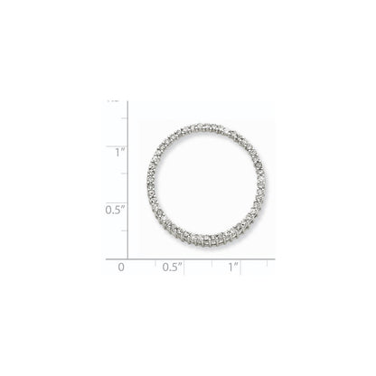 14K Weißgold Kreis-Anhänger mit echtem Diamant