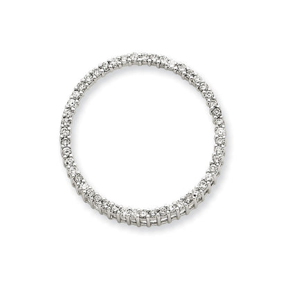 14K Weißgold Kreis-Anhänger mit echtem Diamant