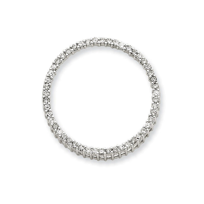 14K Weißgold Kreis-Anhänger mit echtem Diamant