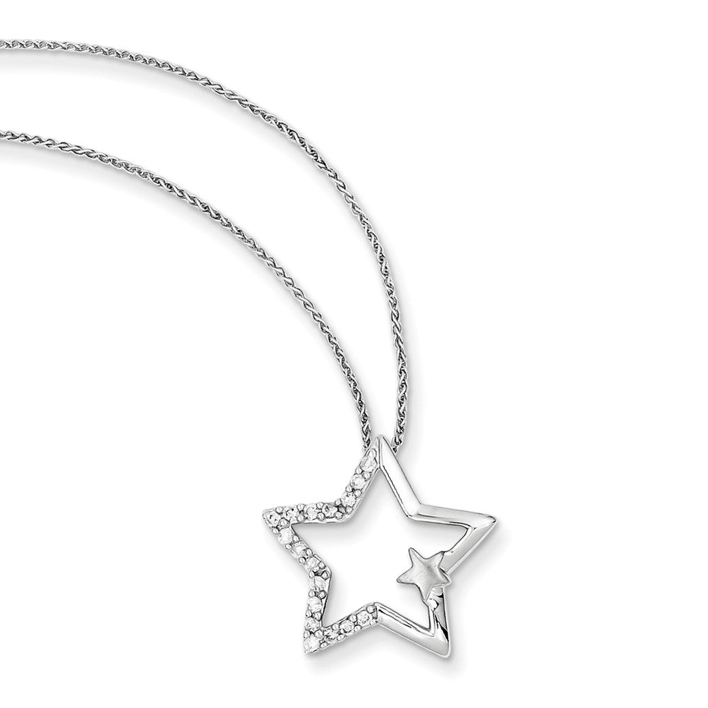 14K Weißgold Echt Diamant 18 in Neck