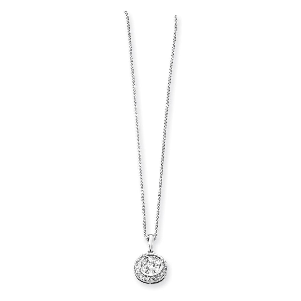 14K Mystere Weißgold Echt Diamant Halskette