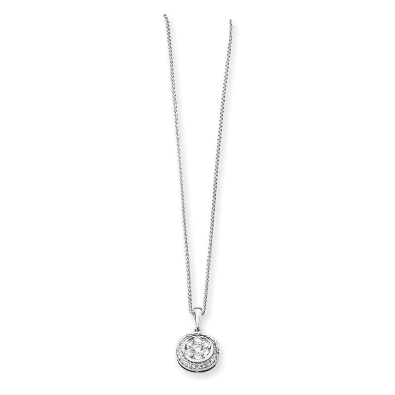 14K Mystere Weißgold Echt Diamant Halskette