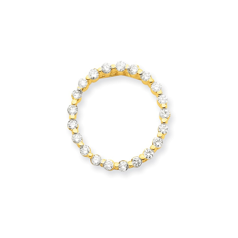 14K Gelbgold AA Echter Diamant-Anhänger