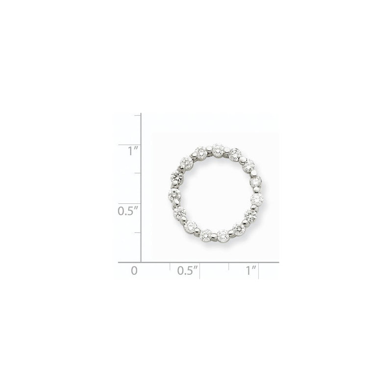 14K Weißgold Anhänger mit AA-Diamant, Kreis-Design