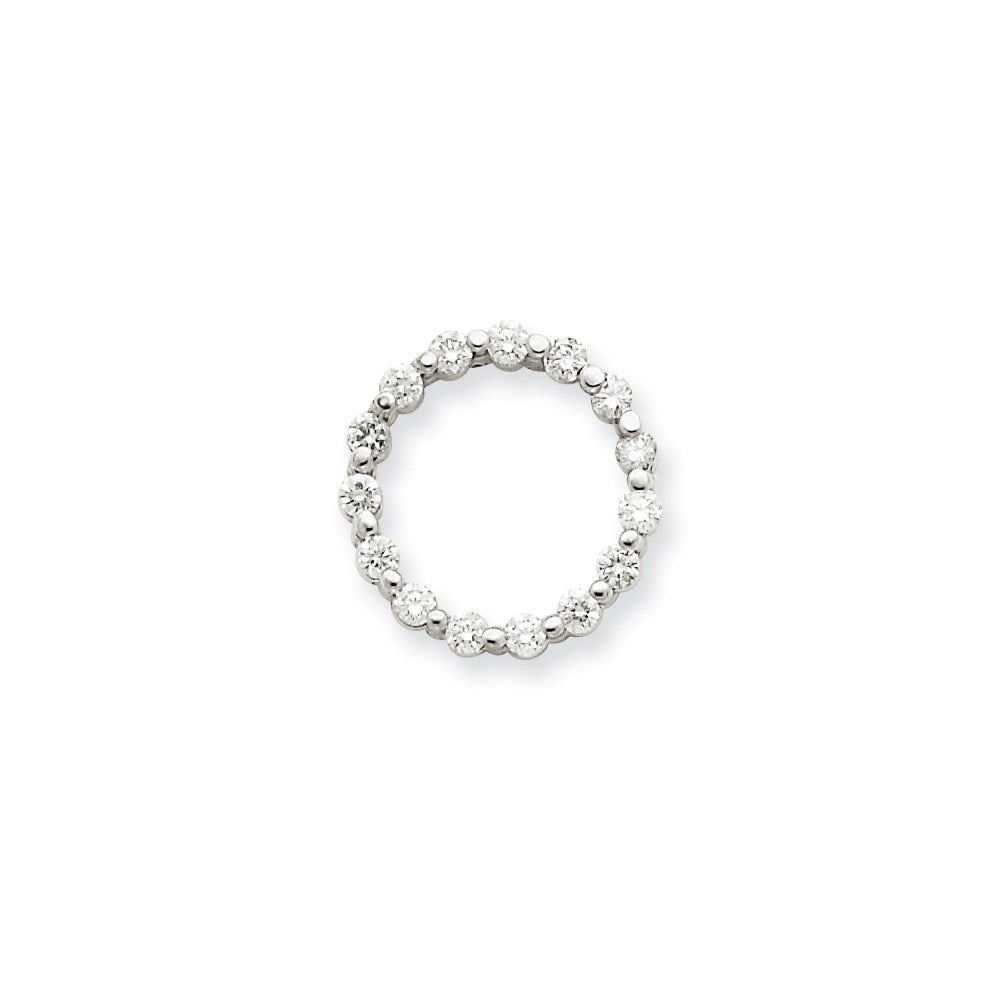 14K Weißgold Diamant-Anhänger „Fancy Circle" AAA
