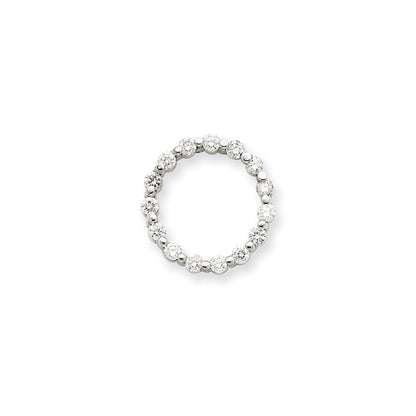 14K Weißgold Diamant-Anhänger „Fancy Circle" AAA