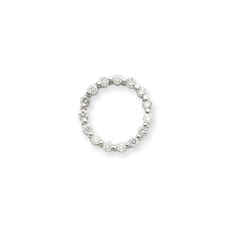 14K Weißgold Diamant-Kreisanhänger