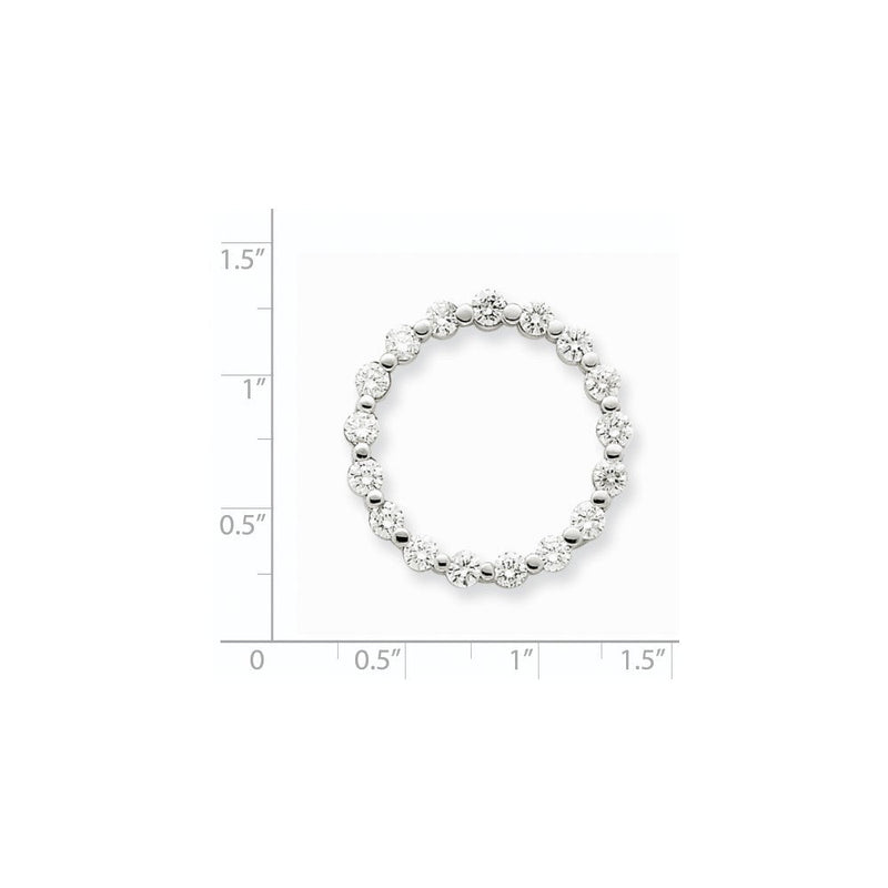 14K Weißgold AAA Echtdiamant-Anhänger