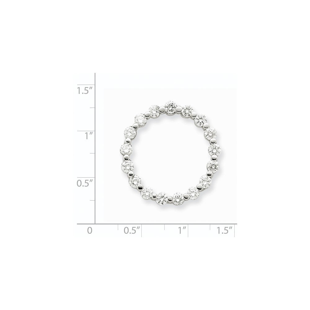 14K Weißgold Anhänger mit echtem Diamant