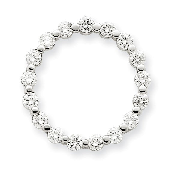14K Weißgold AAA Echtdiamant-Anhänger