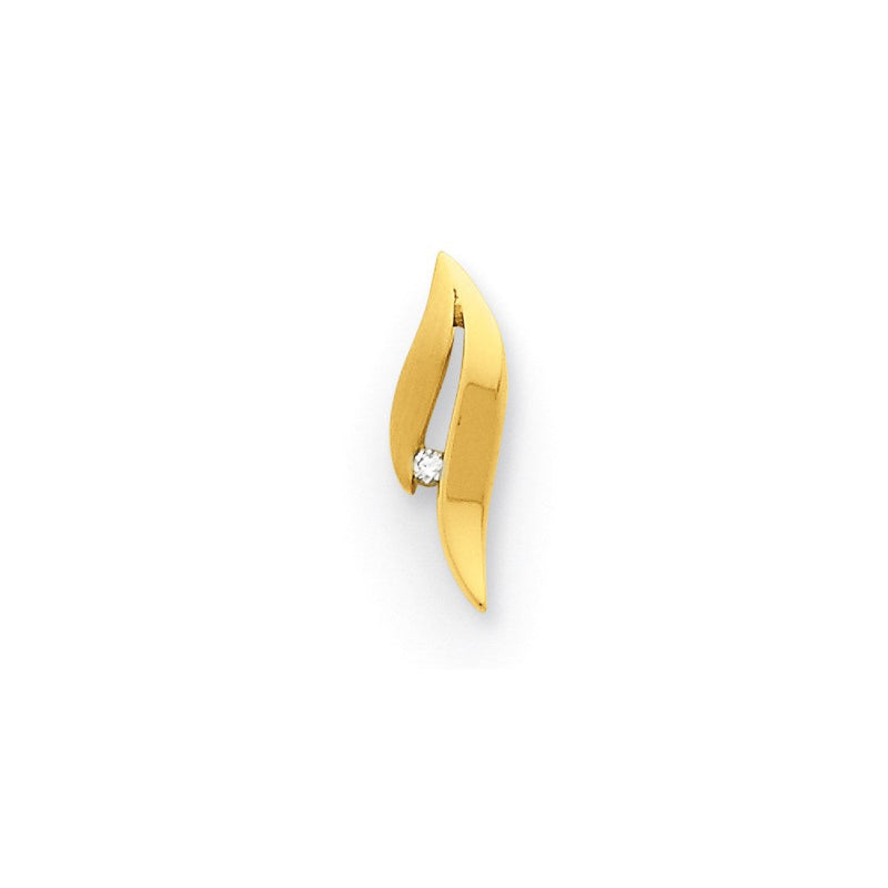 14K Gelbgold Anhänger mit Satinfinish und echten Diamanten