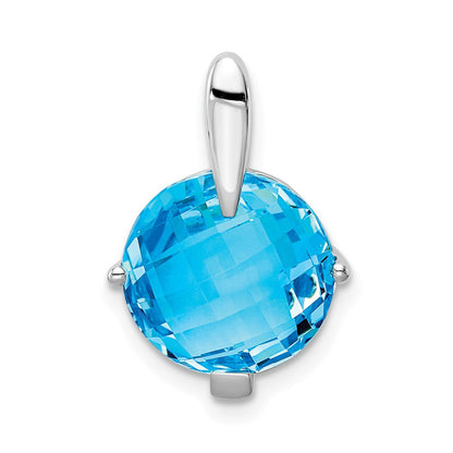 14K Weißgold Blautopas-Anhänger