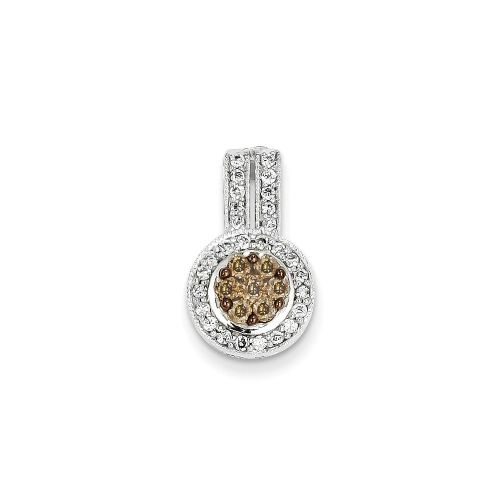 14K Gelbgold & Rhodium Champagne & Weiß Echt Diamant Kette Anhänger