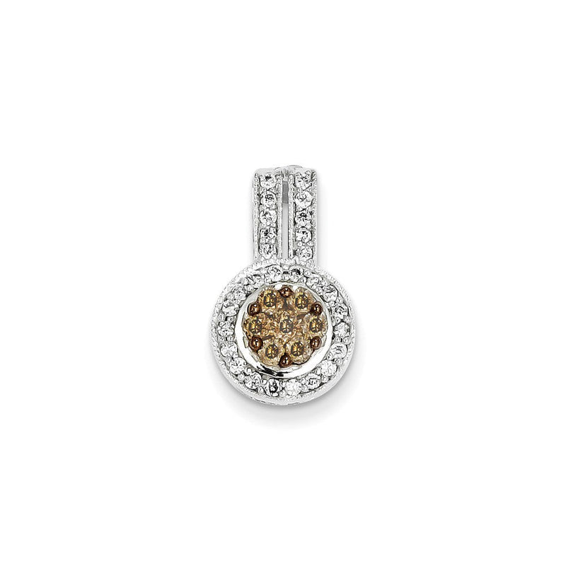 14K Gelbgold & Rhodium Champagne & Weiß Echt Diamant Kette Anhänger