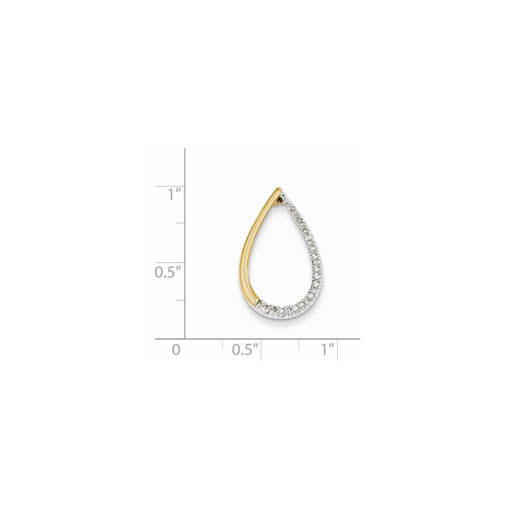 14K Gelbgold Tropfen-Anhänger mit echtem Diamant